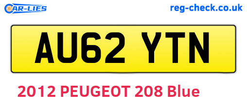 AU62YTN are the vehicle registration plates.