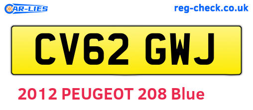CV62GWJ are the vehicle registration plates.