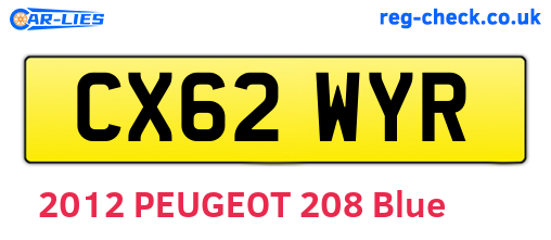 CX62WYR are the vehicle registration plates.