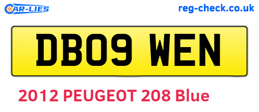 DB09WEN are the vehicle registration plates.