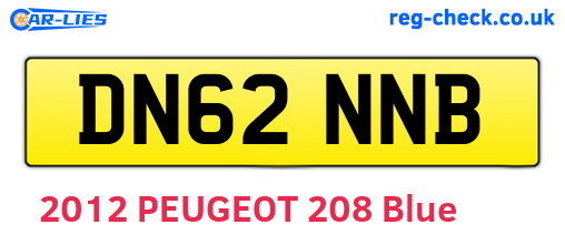 DN62NNB are the vehicle registration plates.