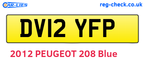 DV12YFP are the vehicle registration plates.