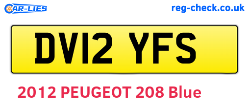 DV12YFS are the vehicle registration plates.