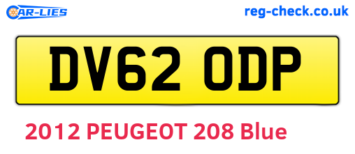 DV62ODP are the vehicle registration plates.