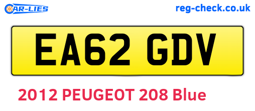 EA62GDV are the vehicle registration plates.