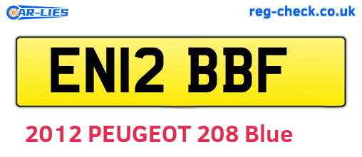 EN12BBF are the vehicle registration plates.