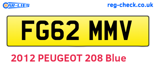 FG62MMV are the vehicle registration plates.