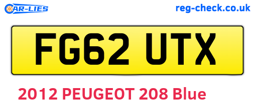 FG62UTX are the vehicle registration plates.