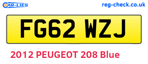 FG62WZJ are the vehicle registration plates.