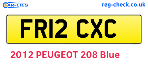 FR12CXC are the vehicle registration plates.