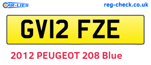 GV12FZE are the vehicle registration plates.