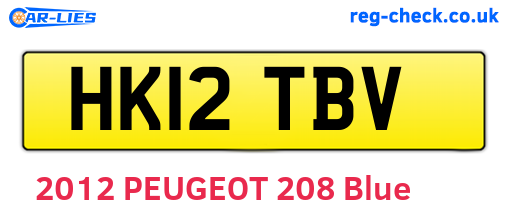 HK12TBV are the vehicle registration plates.
