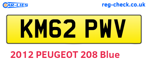KM62PWV are the vehicle registration plates.