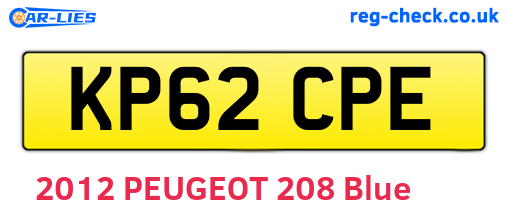 KP62CPE are the vehicle registration plates.