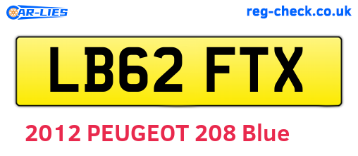 LB62FTX are the vehicle registration plates.