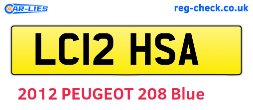 LC12HSA are the vehicle registration plates.
