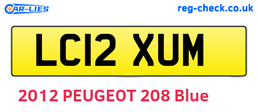 LC12XUM are the vehicle registration plates.