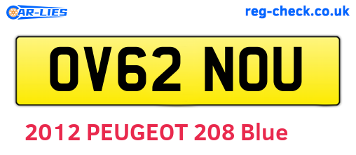 OV62NOU are the vehicle registration plates.