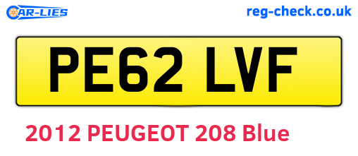 PE62LVF are the vehicle registration plates.