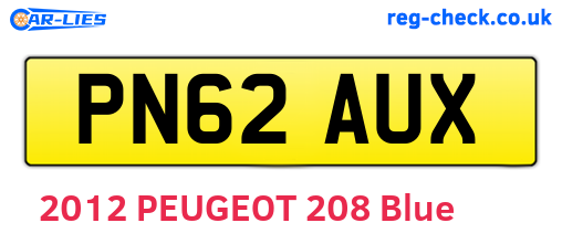 PN62AUX are the vehicle registration plates.