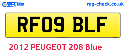 RF09BLF are the vehicle registration plates.