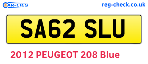 SA62SLU are the vehicle registration plates.