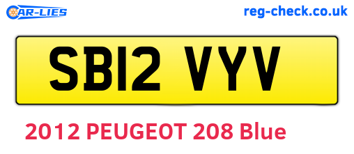 SB12VYV are the vehicle registration plates.