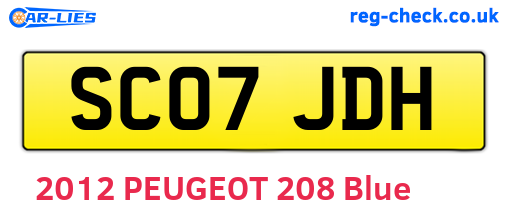 SC07JDH are the vehicle registration plates.