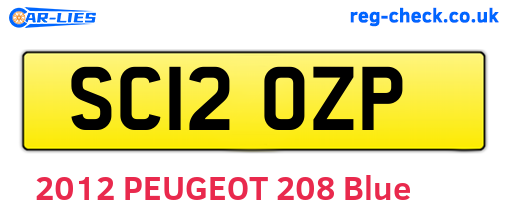 SC12OZP are the vehicle registration plates.