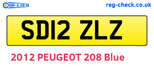 SD12ZLZ are the vehicle registration plates.
