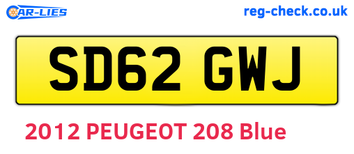 SD62GWJ are the vehicle registration plates.