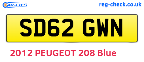 SD62GWN are the vehicle registration plates.