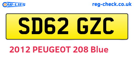 SD62GZC are the vehicle registration plates.