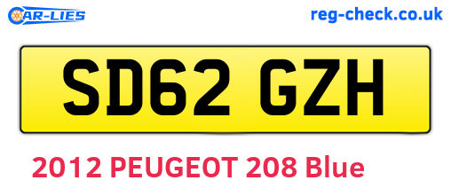 SD62GZH are the vehicle registration plates.