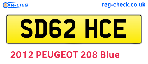SD62HCE are the vehicle registration plates.