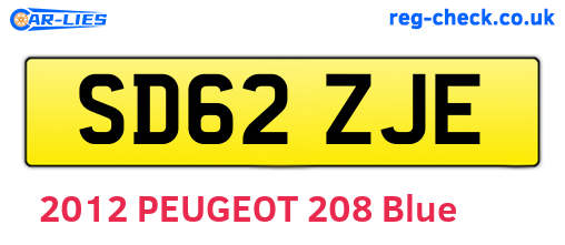 SD62ZJE are the vehicle registration plates.