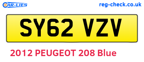 SY62VZV are the vehicle registration plates.