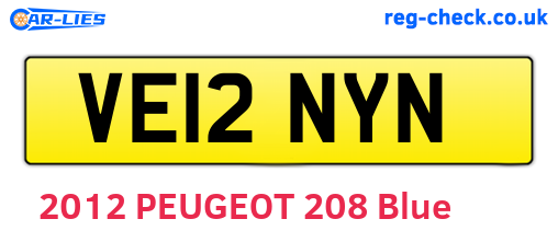 VE12NYN are the vehicle registration plates.