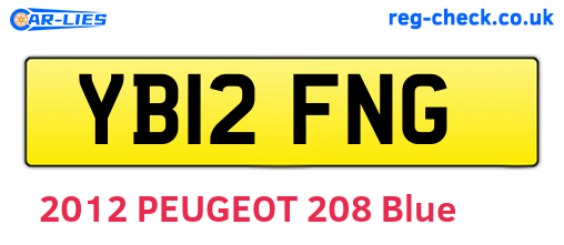 YB12FNG are the vehicle registration plates.