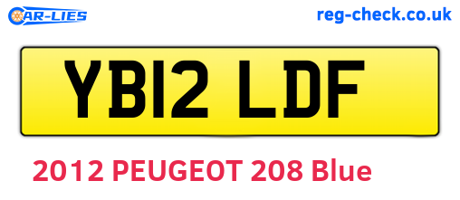 YB12LDF are the vehicle registration plates.