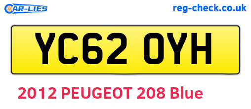 YC62OYH are the vehicle registration plates.