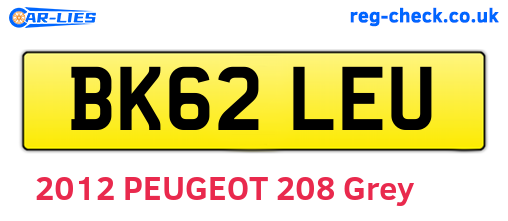 BK62LEU are the vehicle registration plates.