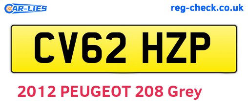 CV62HZP are the vehicle registration plates.