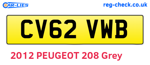CV62VWB are the vehicle registration plates.