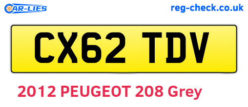 CX62TDV are the vehicle registration plates.