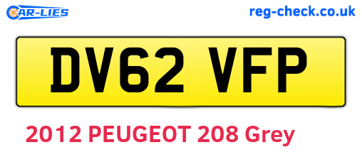 DV62VFP are the vehicle registration plates.