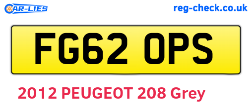 FG62OPS are the vehicle registration plates.