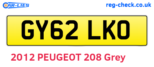 GY62LKO are the vehicle registration plates.