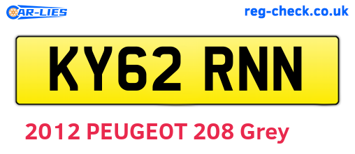 KY62RNN are the vehicle registration plates.