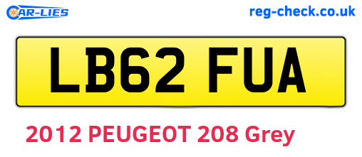 LB62FUA are the vehicle registration plates.